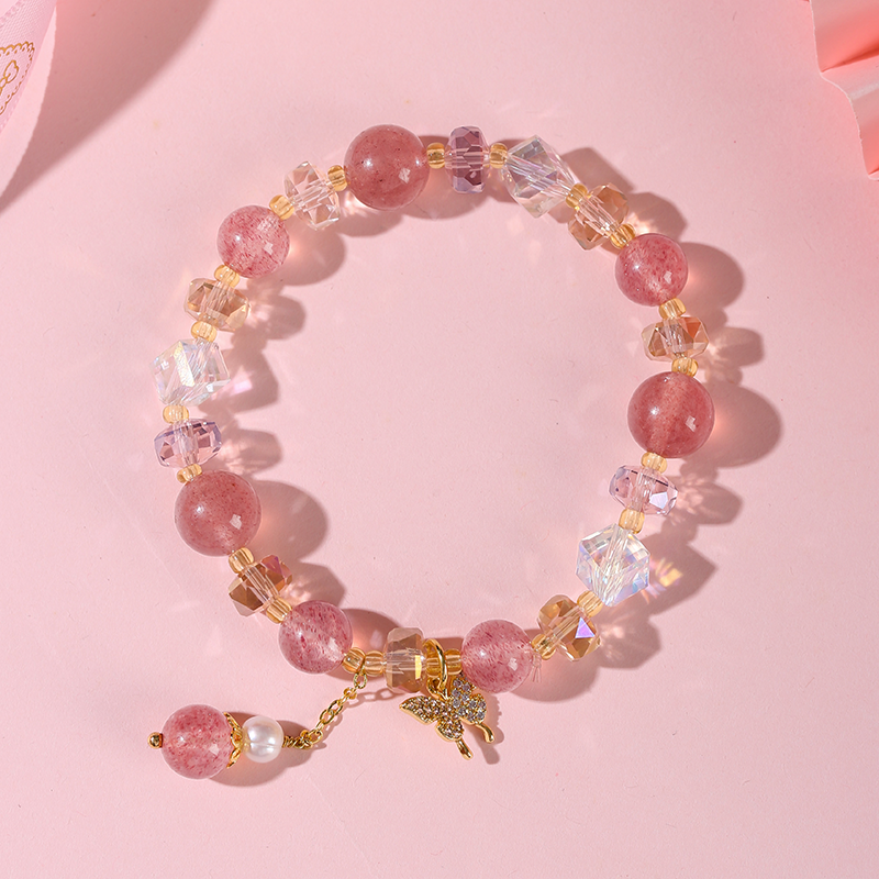 Love Blossom Strawberry Crystal Bracelet