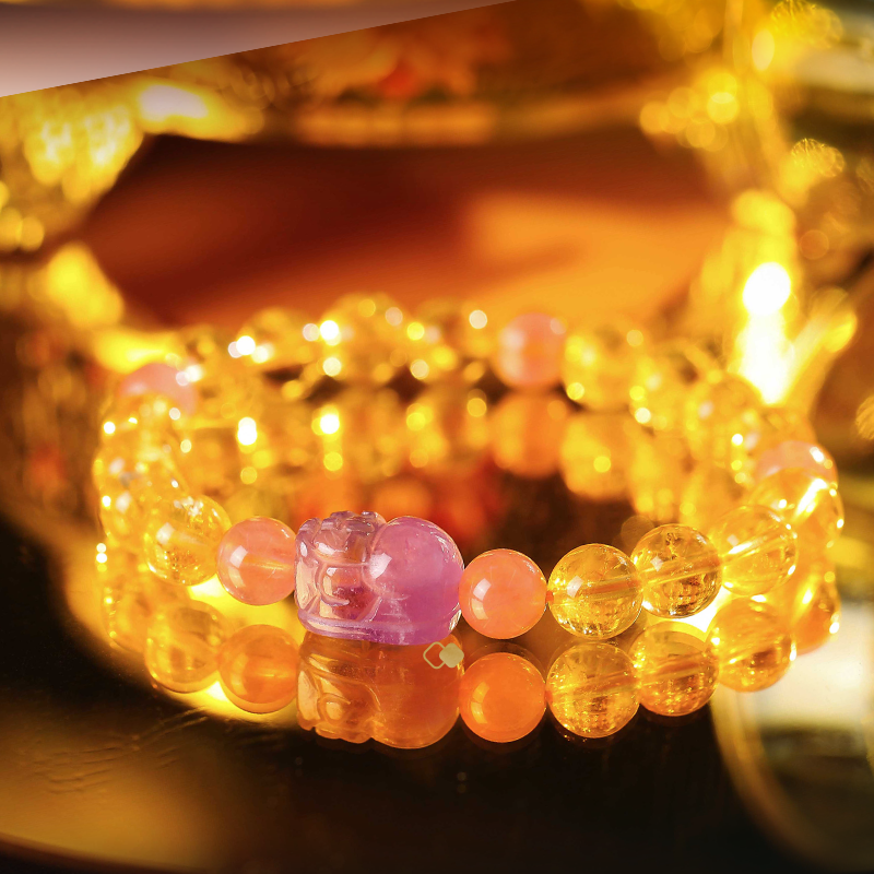Huang Asai Pixiu bracelet female purple qi from the east amethyst citrine bracelet mascot