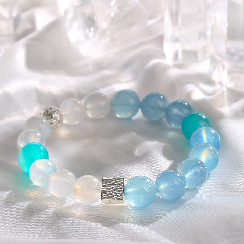 Peruvian Mozambique Amazonite Aquamarine 10mm Single Circle Women's