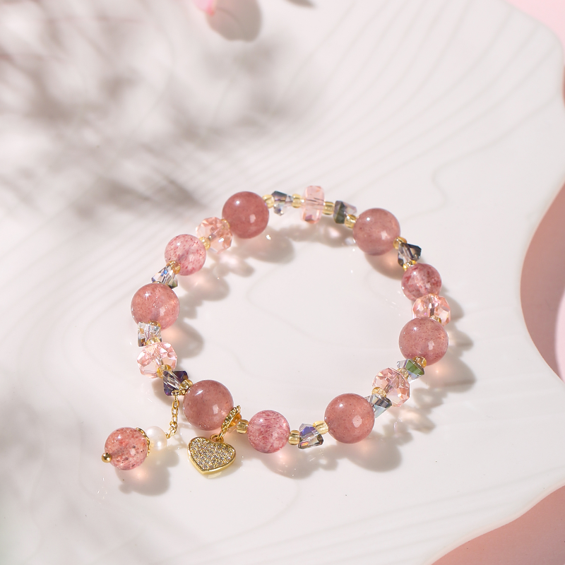 Love Blossom Strawberry Crystal Bracelet