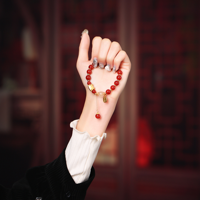 Jiaolong red agate bracelet