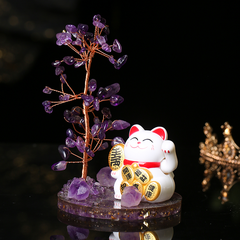 Lucky cat and fortune tree ornaments