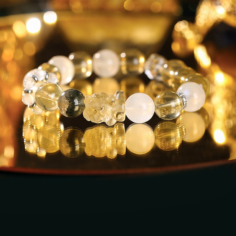 Citrine Pixiu Gold Bracelet