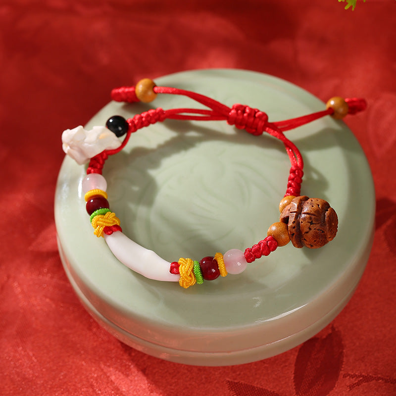 Black dog tooth baby bracelet children's red rope baby hand-woven bracelet out of the shock anklet