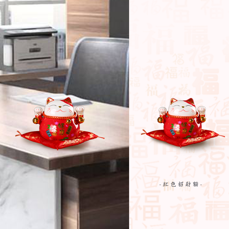 彩釉招財貓存錢筒擺飾