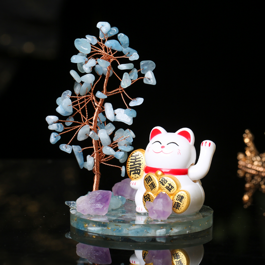 招財貓發財樹擺件