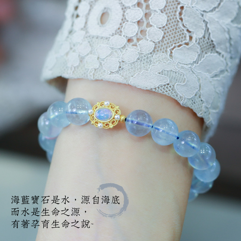 Cute Fox Aquamarine Bracelet 