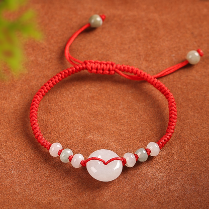 Jadeite baby safety locket braided red string 