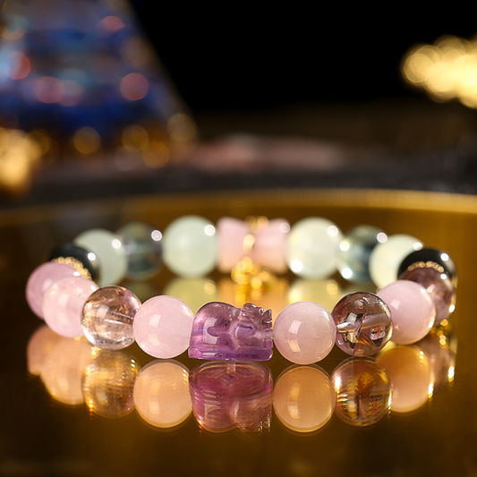 Five-color Money Mother Lulutong Amethyst Pixiu Bracelet